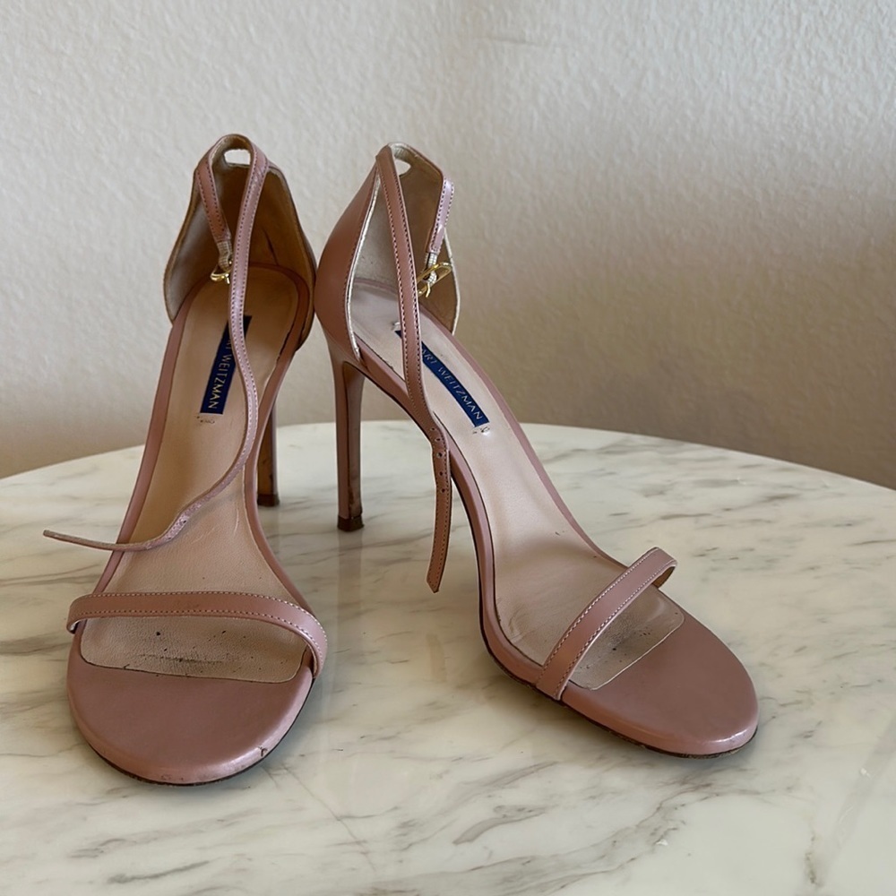 Stuart Weitzman ankle strap heels. Nude pink 8 1/2​​​​
